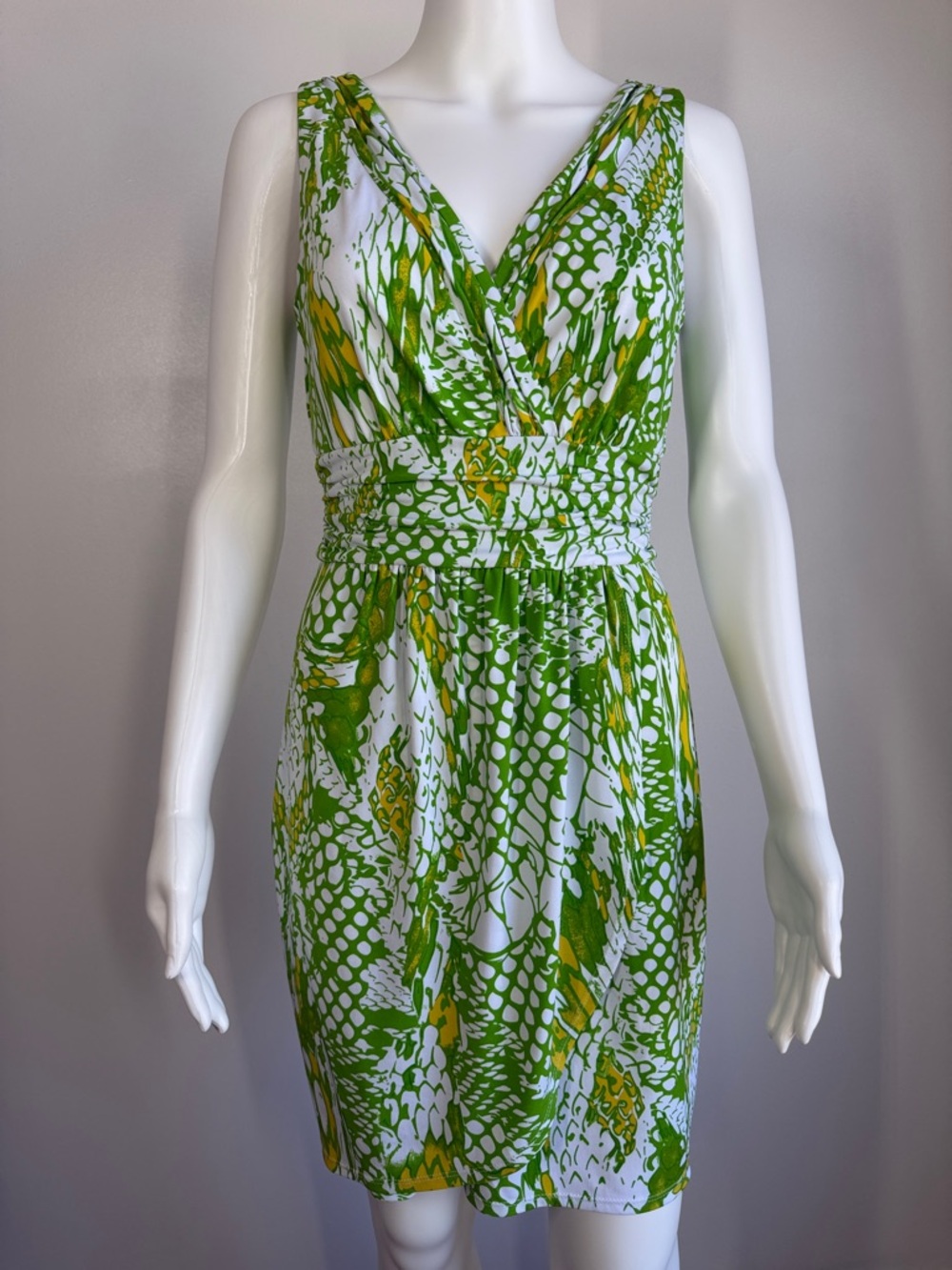 Hale Bob Green Print Sleeveless Dress – Size S